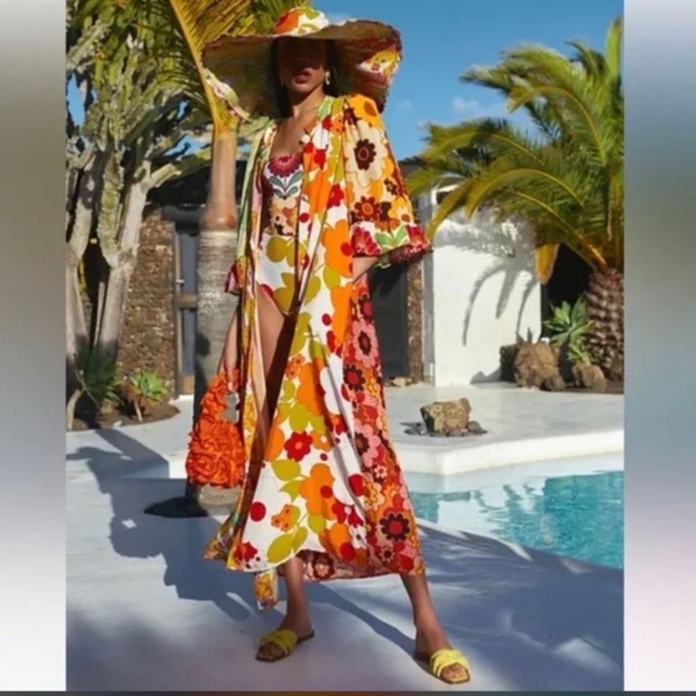 CeliaB Titanite Kaftan Vintage Print, Size Small
